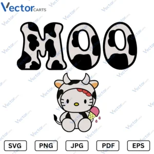 Hello Kitty MOO Svg Png dxf Vector Files