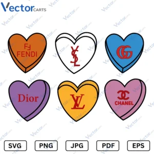 6 harts Valentine s Day Svg Png dxf Vector Files