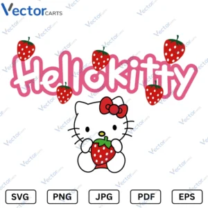 Hello Kitty Strawberry Svg Png dxf Vector Files