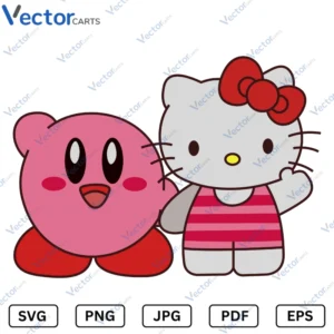 Kirby and Hello Kitty Svg Png dxf Vector Files