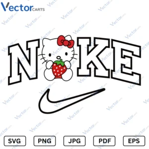 Nike HelloKitty Strawberry Svg Png dxf Vector Files