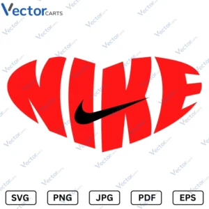 Nike heart Shape Valentine s Day Svg Png dxf Vector Files