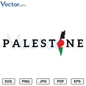 Palestine with flag Svg Png Vector Files