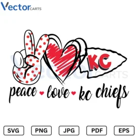 Peace love kc Chiefs Svg Png Vector Files