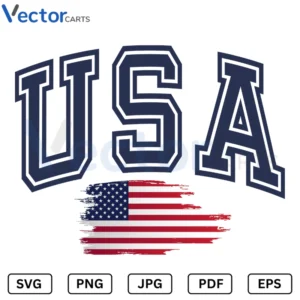 USA With flag Svg Png Vector Files