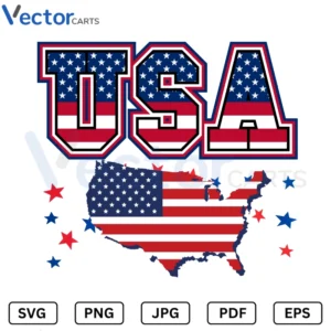 USA With flag v2 Svg Png Vector Files