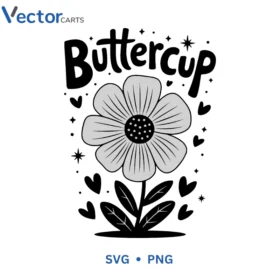 Butter cup Svg Png For Tshirt Vector Design