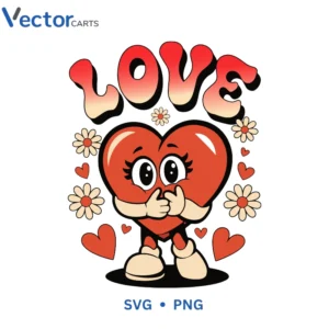 Love groovy Svg Png For Tshirt Vector Design