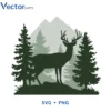 Deer Forest Svg Png For Tshirt Vector Design