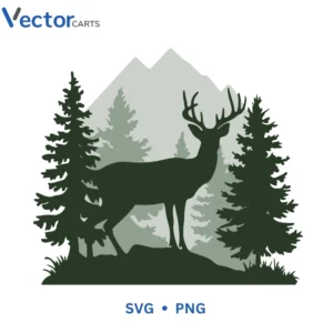 Deer Forest Svg Png For Tshirt Vector Design
