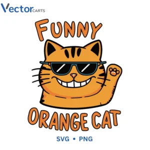 Fanny Orange cat Svg Png For Tshirt Vector Design