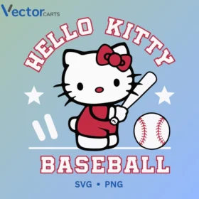 HELLO KITTY BASEBALL Svg Png For Tshirt Vector Design