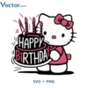 Happy Birthday Kitty Svg Png For Tshirt Vector Design