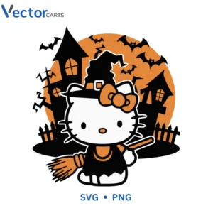 Hello Kitty Halloween v3 Svg Png For Tshirt Vector Design