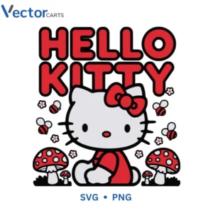 Hello kitty Mashrom Svg Png For Tshirt Vector Design