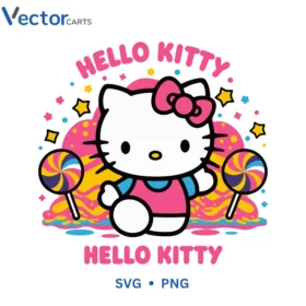 Hello kitty Tofee Svg Png For Tshirt Vector Design