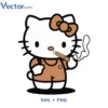 Hello kitty smoking Svg Png For Tshirt Vector Design