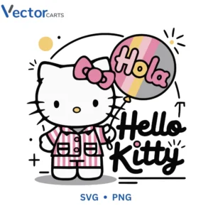 Hola Hello Kitty Svg Png For Tshirt Vector Design