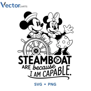 I AM CAPABLE Mickey & Minnie Svg Png For Tshirt Vector Design