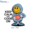 Keep clam and code on Svg Png For Tshirt Vector Design