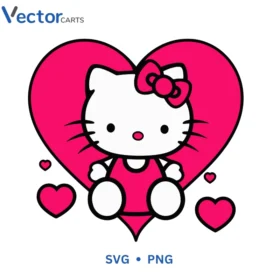 Kitty heart Svg Png For Tshirt Vector Design