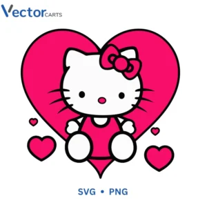 Kitty heart Svg Png For Tshirt Vector Design