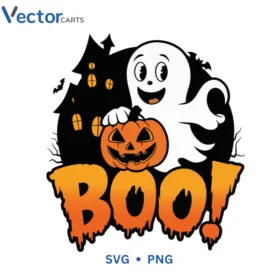 Boo v4 Ghost Pumpkin Halloween Png Vector Design
