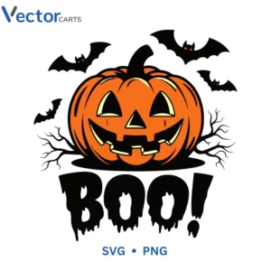 Boo v7 Halloween Png Vector Design