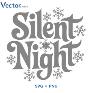 Silent Night Snow Svg Png For Tshirt Vector Design