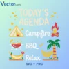 TODAYS AGENDA Campfire BBQ Relax Svg Png For Tshirt Vector Design