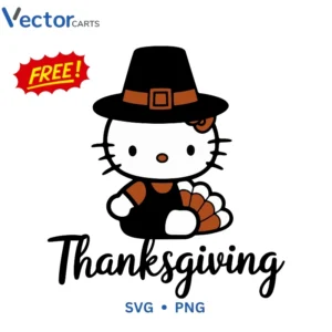 Thanksgiving Hello kitty Free Svg Png For Tshirt Vector Design
