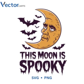 This moon is spooky Halloween Png Vector Design