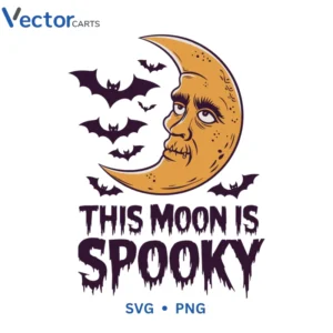 This moon is spooky Svg Png For Tshirt Vector Design
