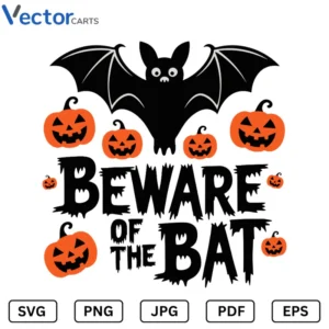 Beware of the bat Halloween Png Vector Design