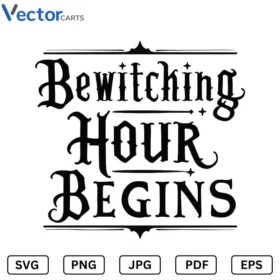 Bewitching hour begins Halloween Png Vector Design