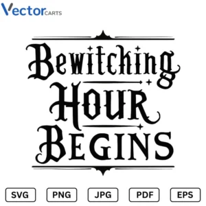 Bewitching hour begins Halloween Png Vector Design