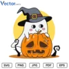 Ghost and pumpkin Halloween Png Vector Design
