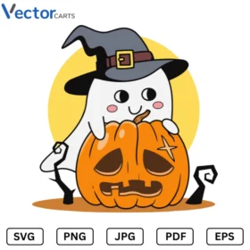 Ghost and pumpkin Halloween Png Vector Design