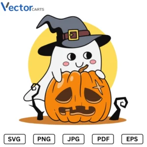 Ghost and pumpkin Halloween Png Vector Design