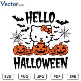 Hello Kitty with Pumpkin Png Vector Design