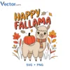 Happy fallama Halloween Png Vector Design