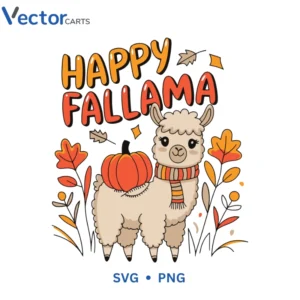 Happy fallama Halloween Png Vector Design