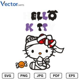 Hello Kitty Mummy V1 Halloween Png Vector Design