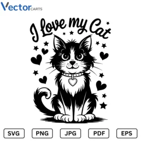 I love my Cat Halloween Png Vector Design