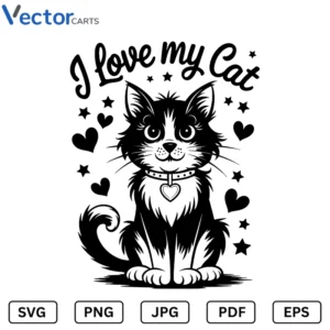 I love my Cat Halloween Png Vector Design