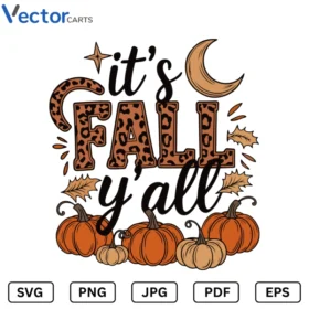 Its fall yall Pumpkin Halloween Png Vector Design