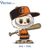 Labubu Brown Baseball Png Vector Design