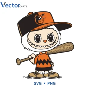 Labubu Brown Baseball Png Vector Design