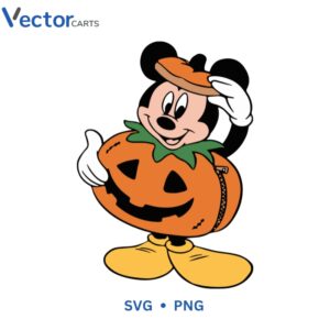 Mickey Mouse hold pumpkin Halloween Png Vector Design