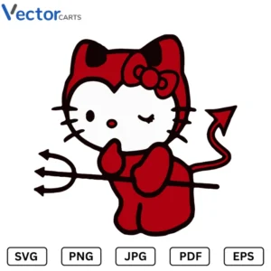 devil hello Kitty Halloween Png Vector Design